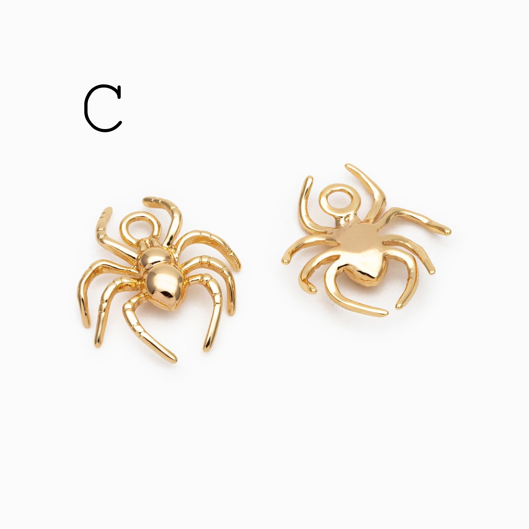 10pcs Gold/ Silver Ladybug Beetle Spider Charms, Insect Pendant, Jewelry Supplies, Earring Findings, Jewelry Making(GB-2666)